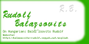 rudolf balazsovits business card